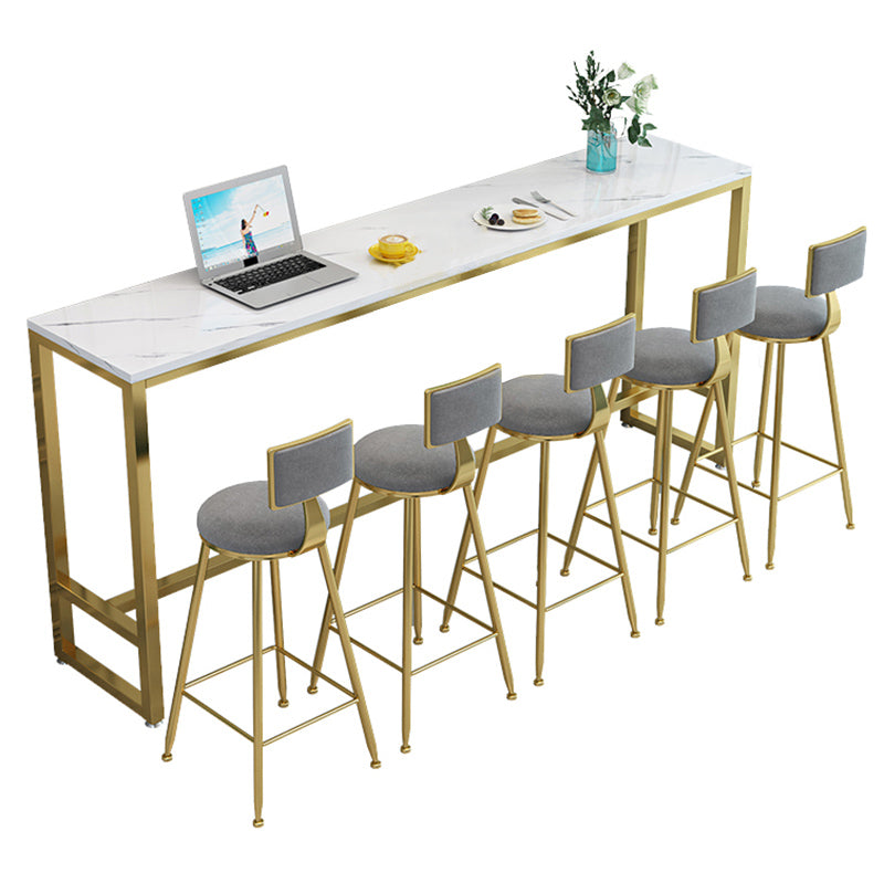 Modern Faux Marble Bar Dining Table Specialty Bar Table for Small Places