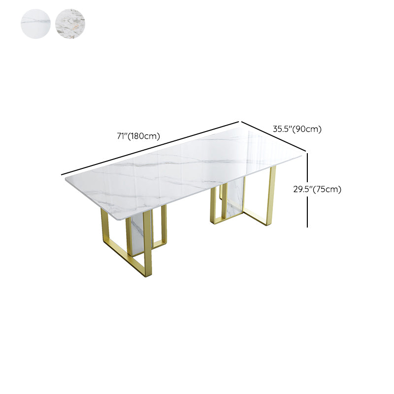 Glam Style Dinette Set 1/5/7 Pcs Dining Set with Rectangle Stone Table