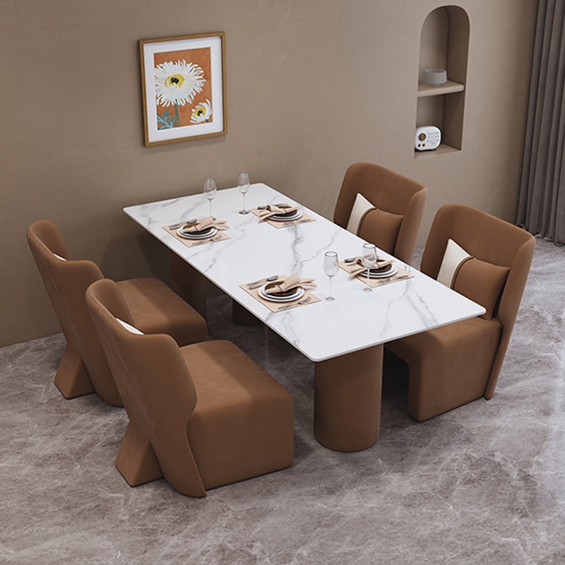 Contemporary Stone Furniture 1/5 Pcs Dining Room Table Set for Home