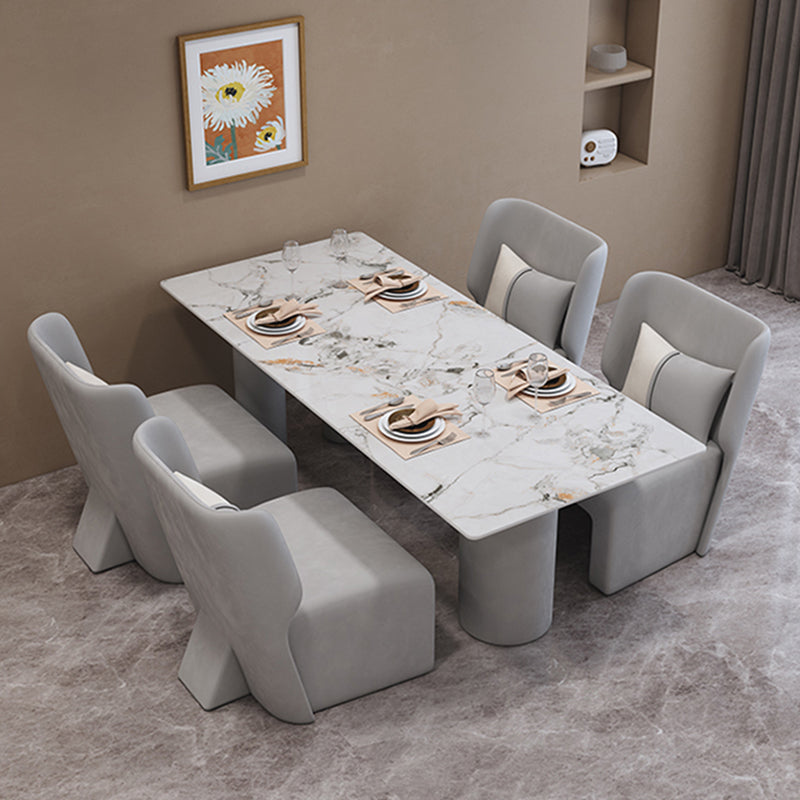 Contemporary Stone Furniture 1/5 Pcs Dining Room Table Set for Home