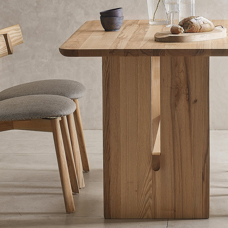 Modern Style Dining Room Set 1/2/3/4/5 Pcs Solid Wood Dining Set with Rectangle Table