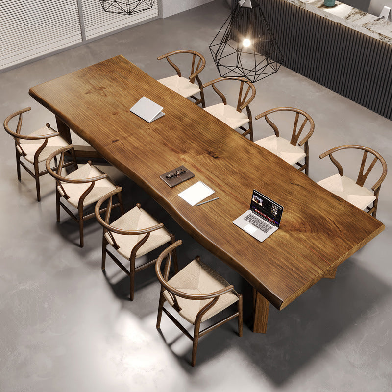 Modern Dining Room Set 1/4/9 Pcs Solid Wood Dining Set with Rectangle Table