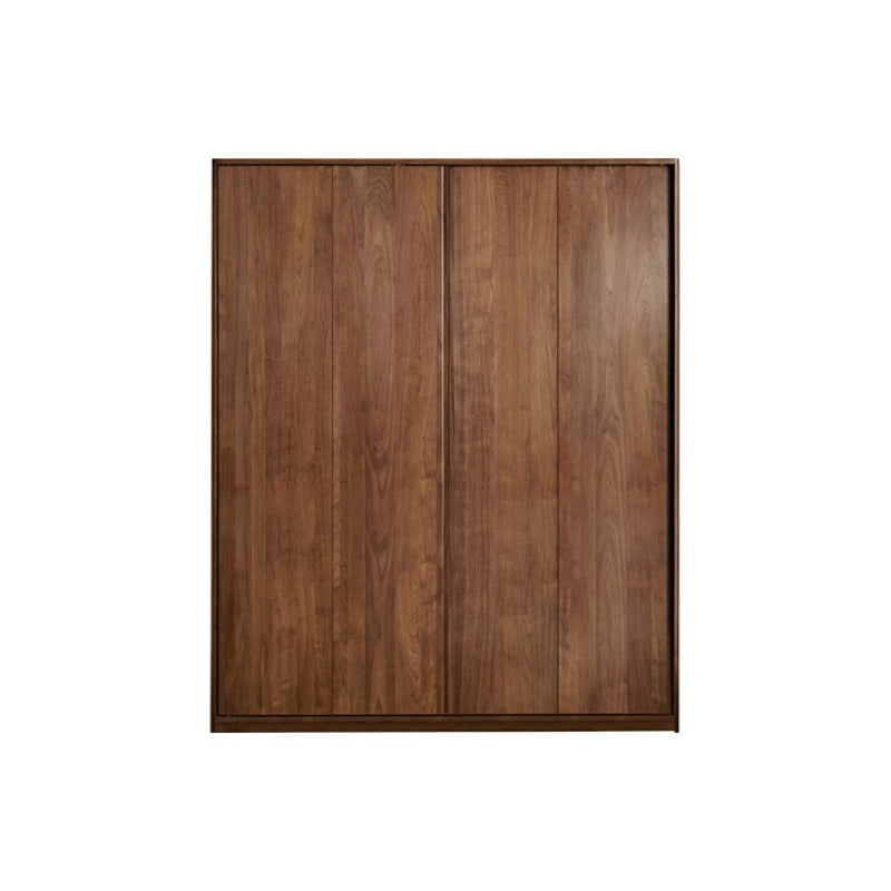 Walnut Solid Wood Wardrobe Freestanding Wardrobe with Sliding Doors