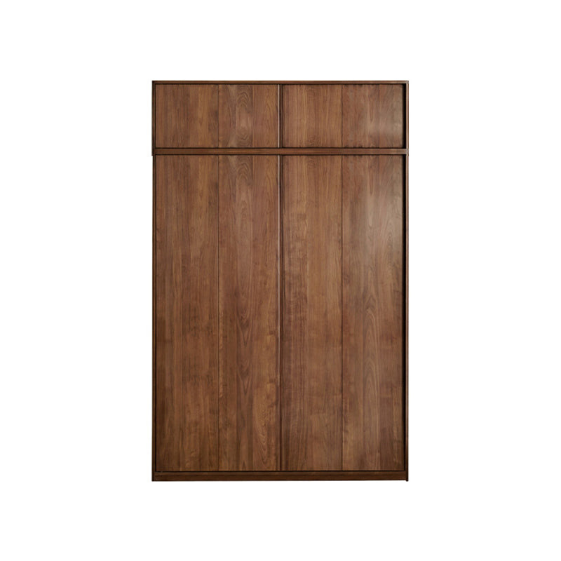Walnut Solid Wood Wardrobe Freestanding Wardrobe with Sliding Doors