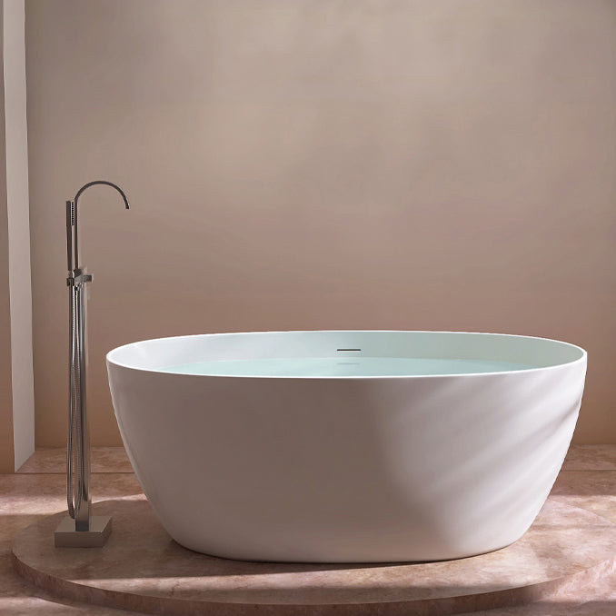 Antique Finish Soaking Bathtub Oval Modern Stand Alone Bath Tub
