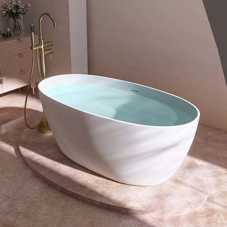 Antique Finish Soaking Bathtub Oval Modern Stand Alone Bath Tub