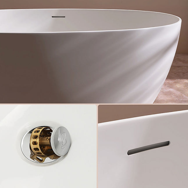 Antique Finish Soaking Bathtub Oval Modern Stand Alone Bath Tub