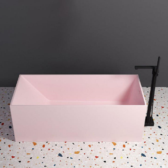 Stand Alone Rectangular Bath Modern Acrylic Soaking Back to Wall Bathtub