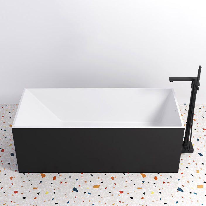 Stand Alone Rectangular Bath Modern Acrylic Soaking Back to Wall Bathtub