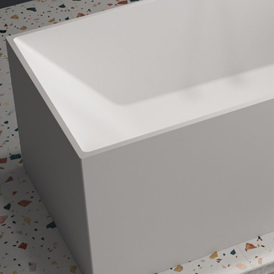 Stand Alone Rectangular Bath Modern Acrylic Soaking Back to Wall Bathtub