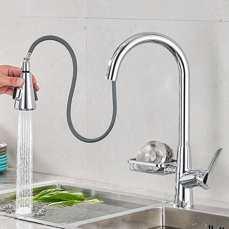 Contemporary Pull Out Kitchen Faucet One Handle High Arch Water Filler
