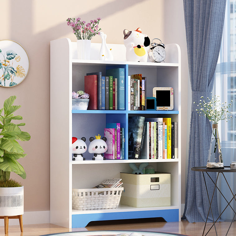 Contemporary Closed Back Bookshelf Freestanding Cubby Storage Bookcase