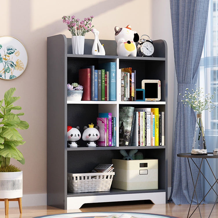 Contemporary Closed Back Bookshelf Freestanding Cubby Storage Bookcase