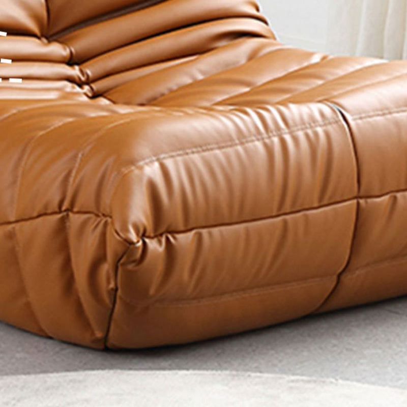 40" Wide Contemporary Sofa Leather Tufted Split-Back Stationary Seating