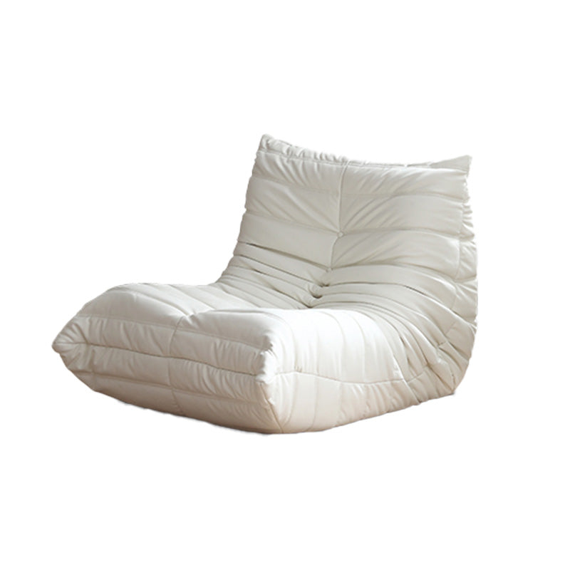 40" Wide Contemporary Sofa Leather Tufted Armless Stationary Seating