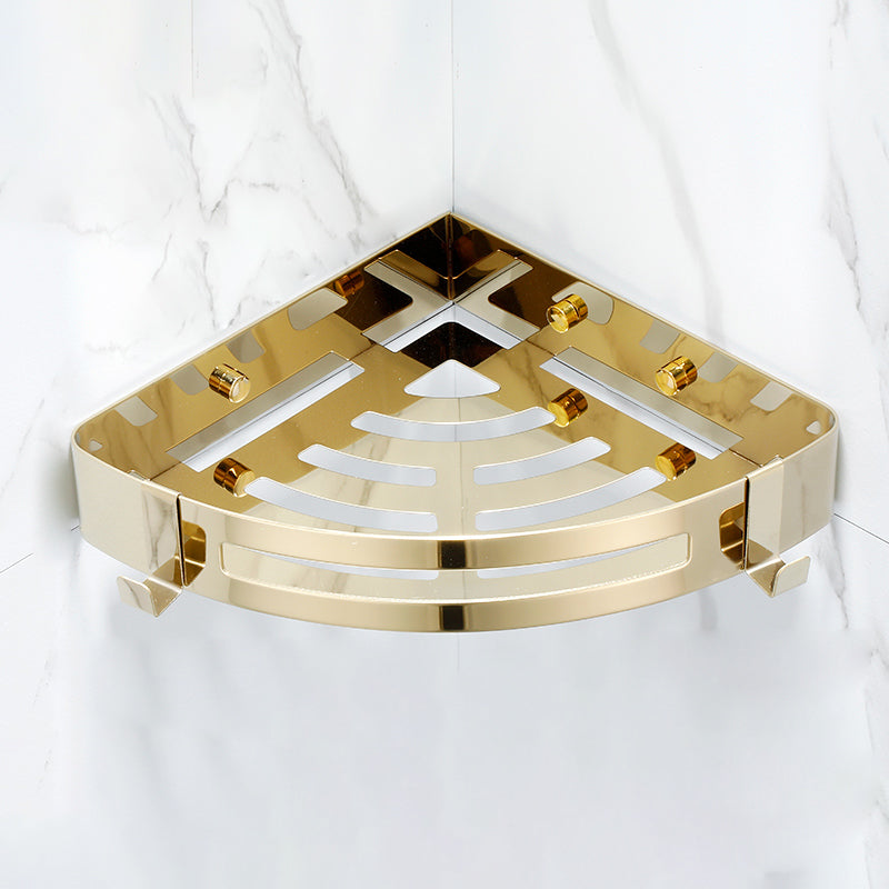 Gold Modern Bathroom Set, Polished Gold, 4 Piece, Towel Bar, Paper Holder