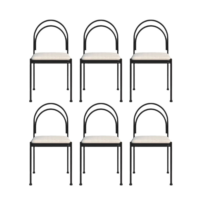 Industrial Style Armless Dining Chair Metal Frame Open Back Dining Chair for Bedroom