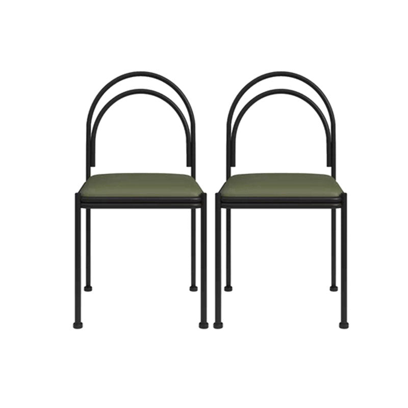 Industrial Style Armless Dining Chair Metal Frame Open Back Dining Chair for Bedroom