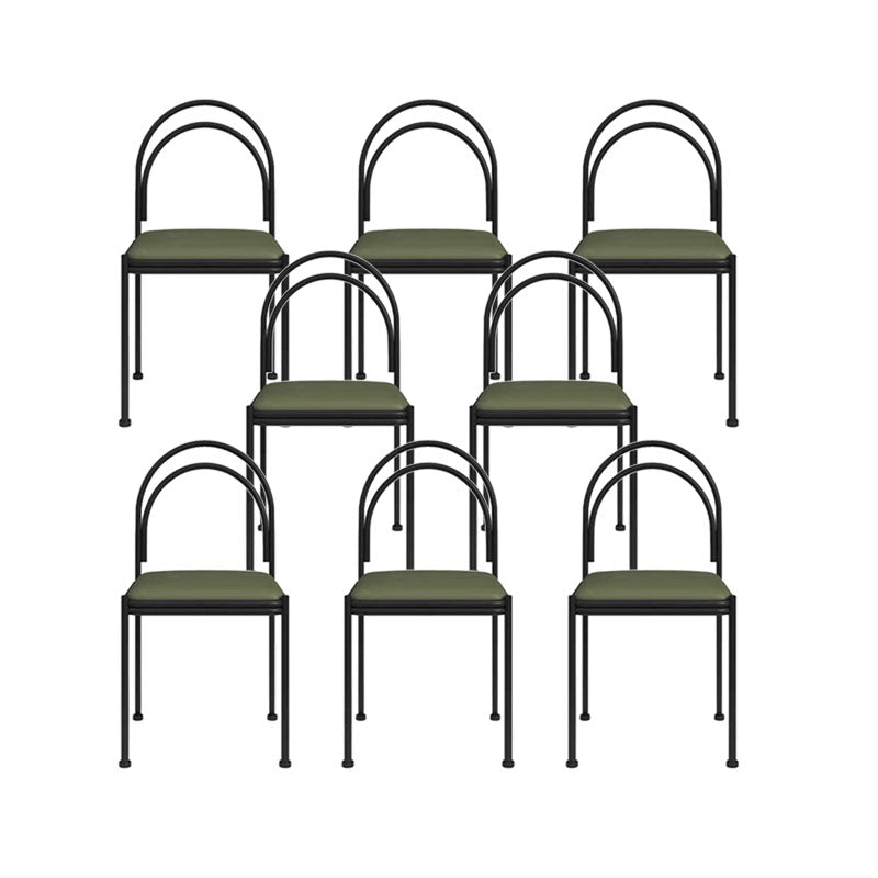 Industrial Style Armless Dining Chair Metal Frame Open Back Dining Chair for Bedroom