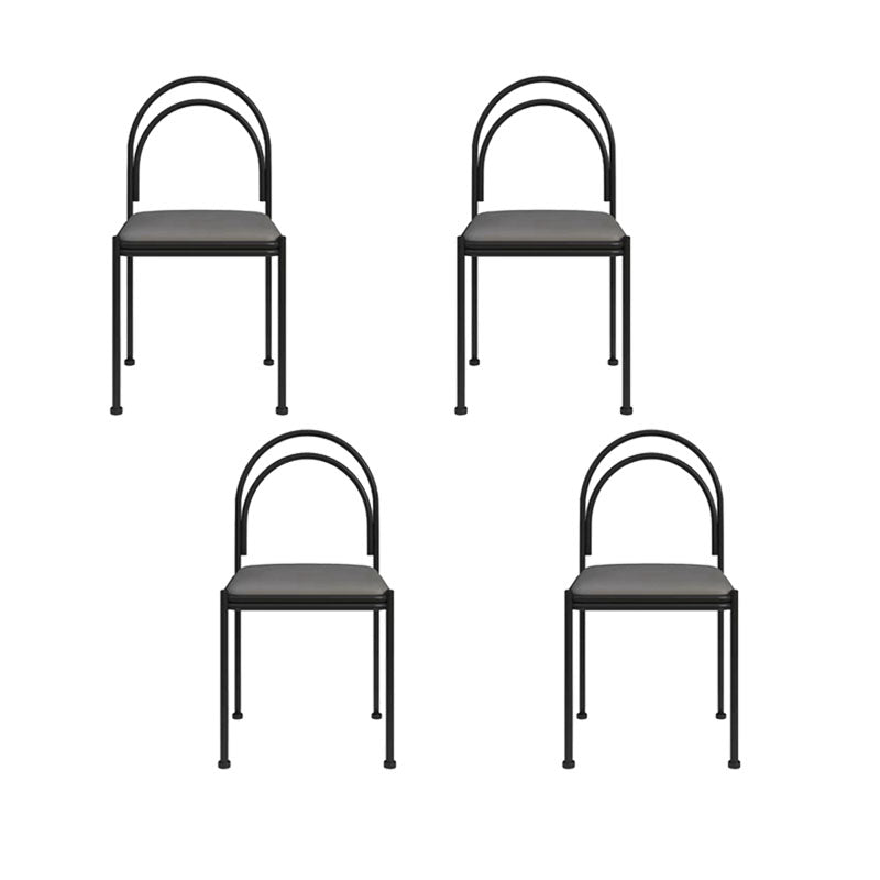 Industrial Style Armless Dining Chair Metal Frame Open Back Dining Chair for Bedroom