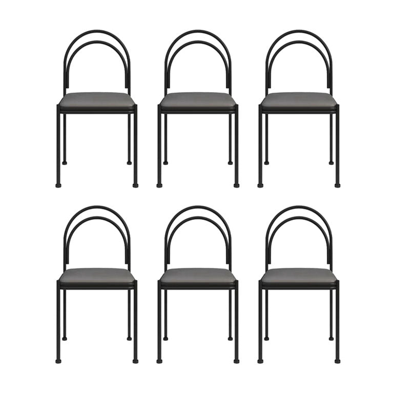 Industrial Style Armless Dining Chair Metal Frame Open Back Dining Chair for Bedroom