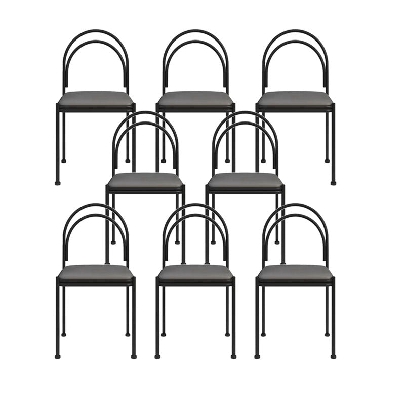 Industrial Style Armless Dining Chair Metal Frame Open Back Dining Chair for Bedroom
