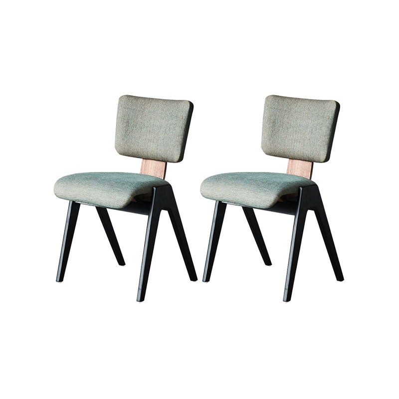 Industrial Style Armless Dining Chair Wooden Base Open Back Dining Chair for Bedroom