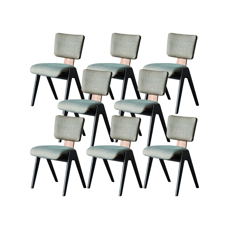 Industrial Style Armless Dining Chair Wooden Base Open Back Dining Chair for Bedroom