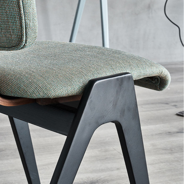 Industrial Style Armless Dining Chair Wooden Base Open Back Dining Chair for Bedroom