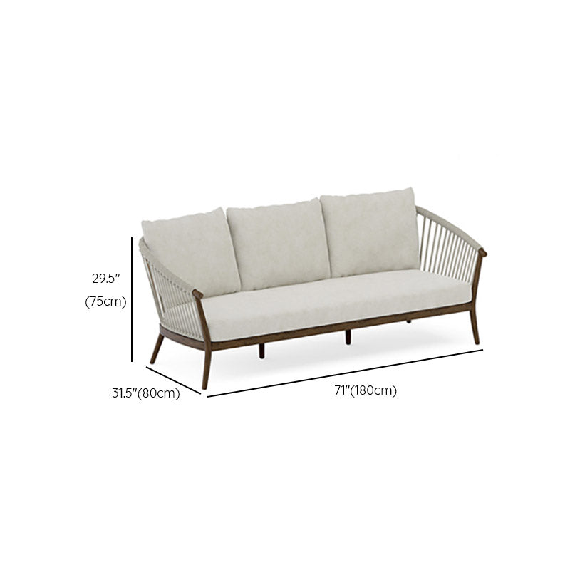 Water Resistant Wicker Patio Sofa 1 Piece Outdoor Patio Sofa with Cushion