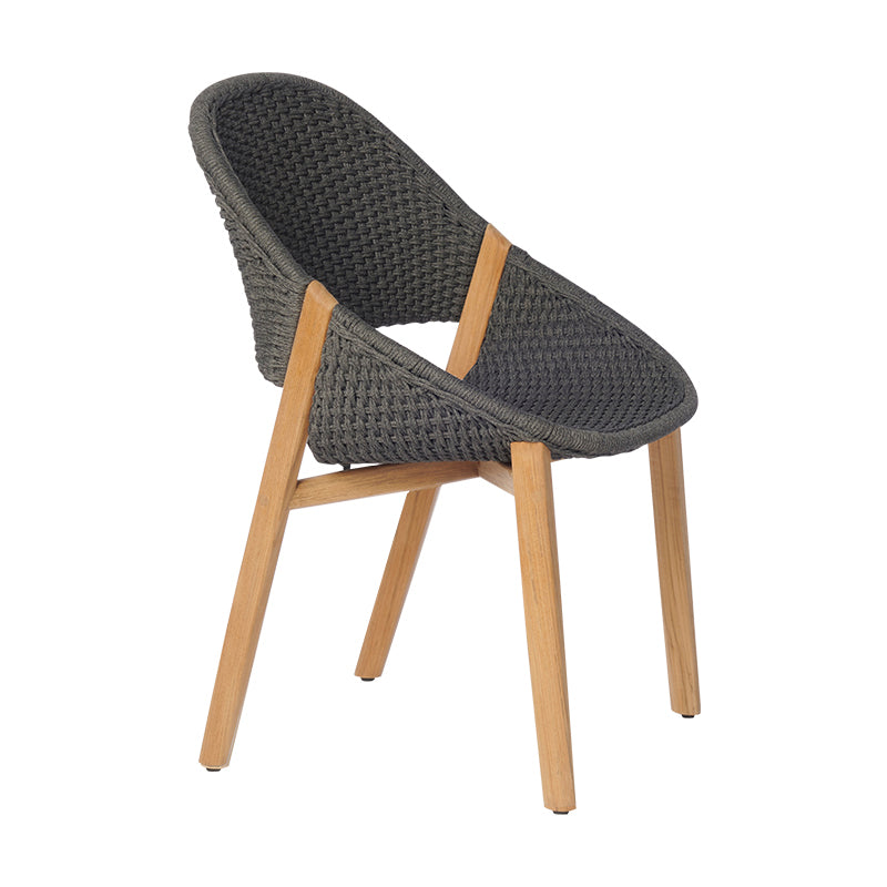 Contemporary Open Back Dining Armchair Solid Wood Outdoors Dining Chairs