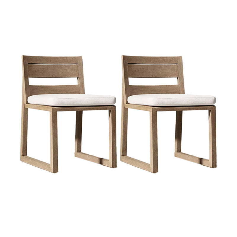 Contemporary Solid Wood Dining Armchair Open Back Outdoors Dining Chairs