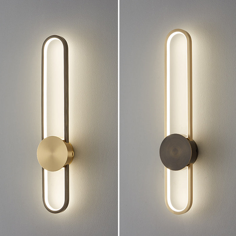 Single Modernism Golden/Black Wall Mounted Sconce LED Wall Light for Foyer