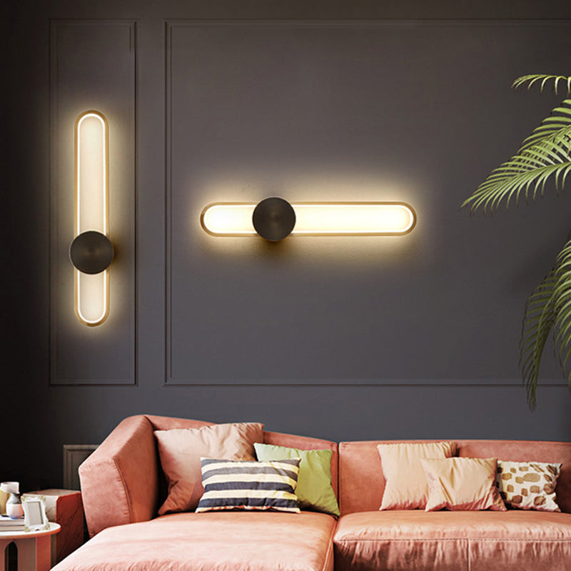 Single Modernism Golden/Black Wall Mounted Sconce LED Wall Light for Foyer