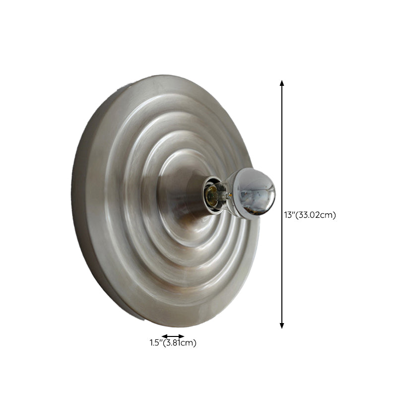 Metal Round Wall Sconce Single Light Contemporary Wall Light in Chrome / White / Orange