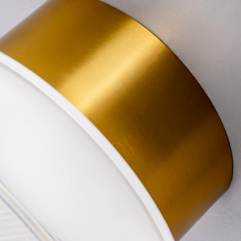 Round LED Wall Sconce in Black / Gold Aluminum and Acrylic Wall Lamp