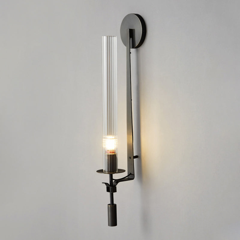 Geometric Wall Lighting Simplicity Metal 1 Light Rustic Wall Sconces in Black