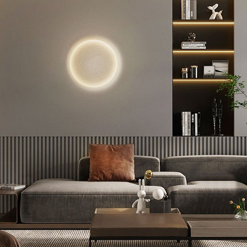 Simple Round Wall Lamps Stone Wall Light Fixtures for Living Room