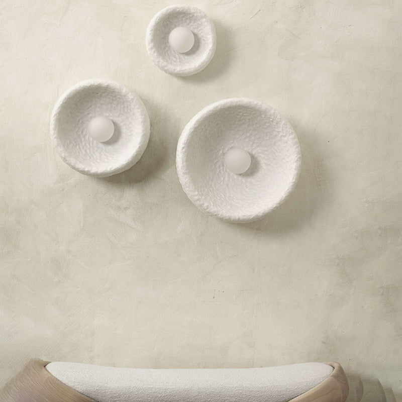 Modern Circular Wall Light Sconces Resin 1 Light Wall Lighting Fixtures