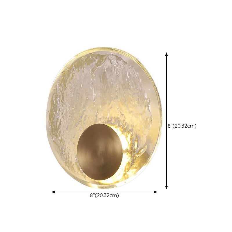 Round Shape Crystal Vanity Sconce Light Modern Style 1-Light Vanity Mirror Lights in Brass