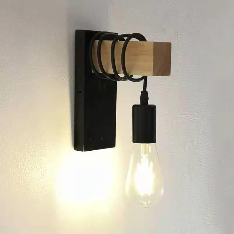 Bulb Shape Wood Vanity Sconce Light Modern Style 1-Light Vanity Mirror Lights