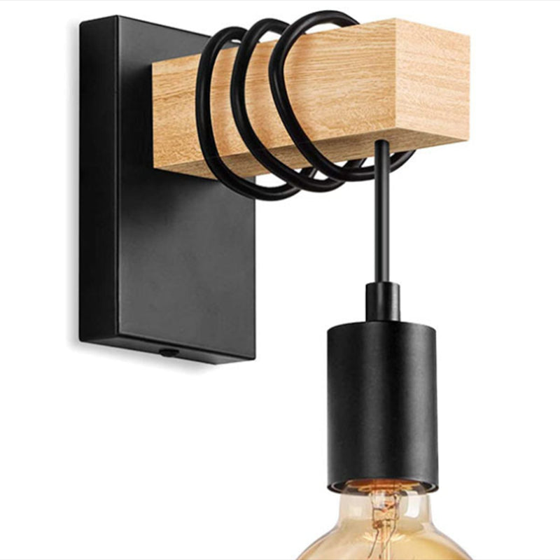 Bulb Shape Wood Vanity Sconce Light Modern Style 1-Light Vanity Mirror Lights
