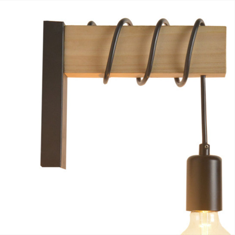 Bulb Shape Wood Vanity Sconce Light Modern Style 1-Light Vanity Mirror Lights