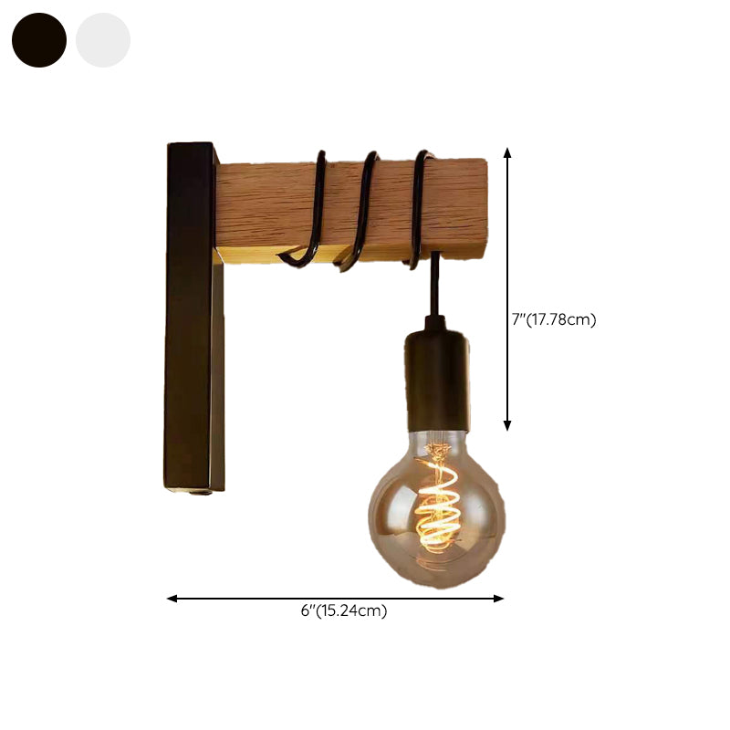 Bulb Shape Wood Vanity Sconce Light Modern Style 1-Light Vanity Mirror Lights