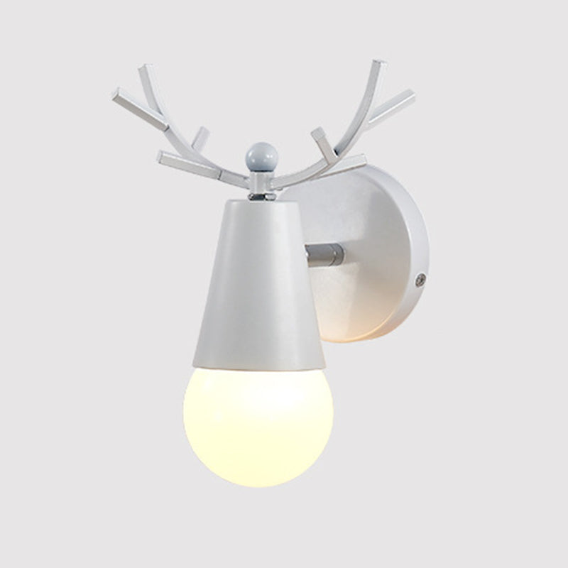 Nordic Style Vanity Light Antler Shape Vanity Lamp with Glass Shade for Shower Room