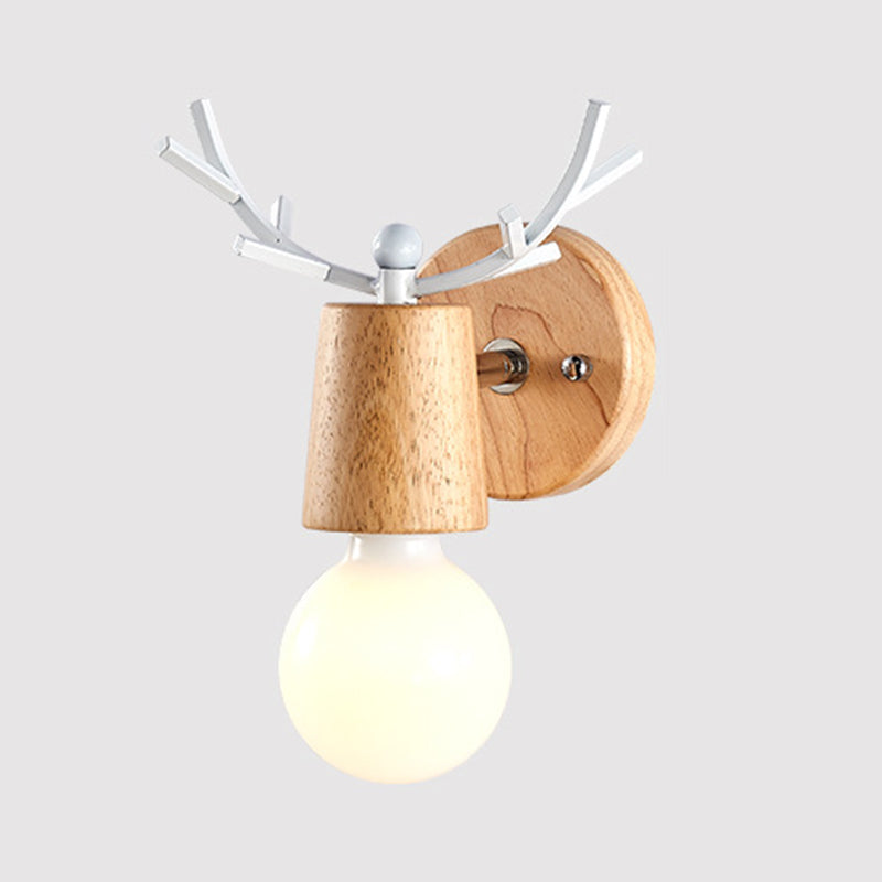 Nordic Style Vanity Light Antler Shape Vanity Lamp with Glass Shade for Shower Room