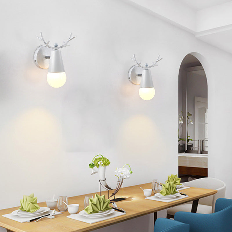 Nordic Style Vanity Light Antler Shape Vanity Lamp with Glass Shade for Shower Room