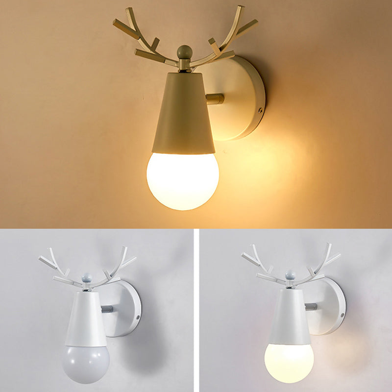 Nordic Style Vanity Light Antler Shape Vanity Lamp with Glass Shade for Shower Room