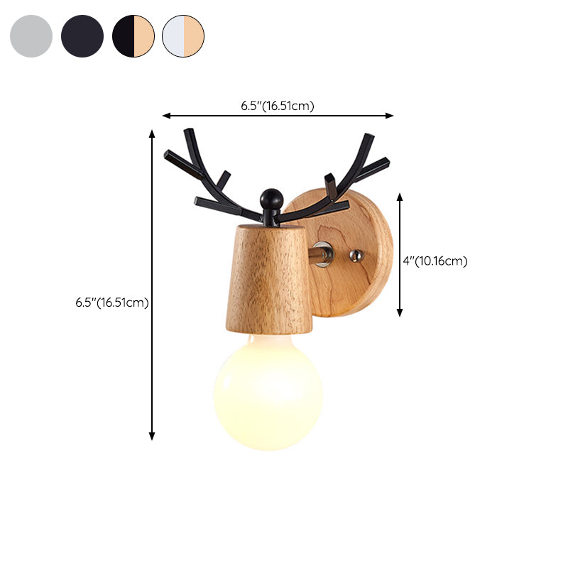Nordic Style Vanity Light Antler Shape Vanity Lamp with Glass Shade for Shower Room