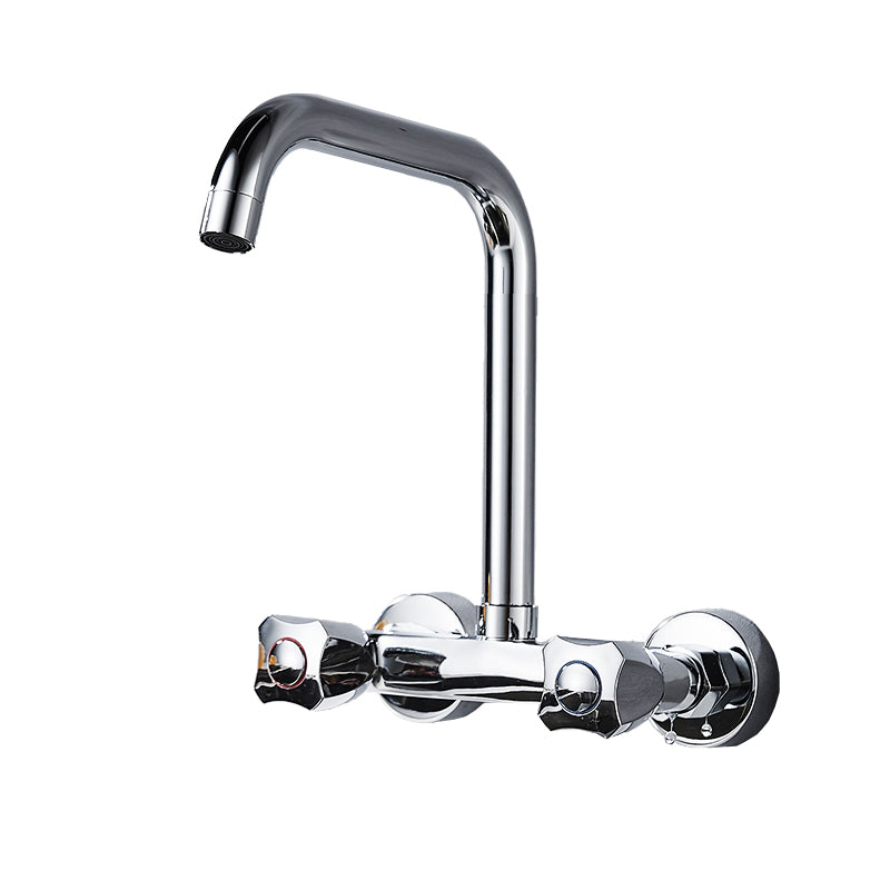 Contemporary Single Lever Handle Kitchen Faucet Metal High Arch Water Filler